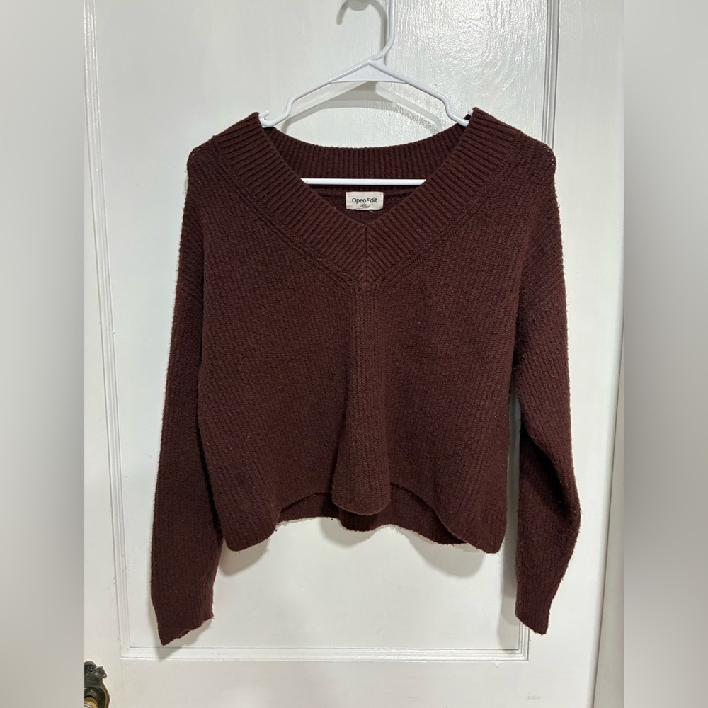 Open Edit Women's Brown Sweater Size XXS